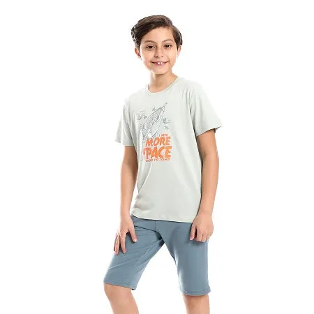 Pajamas Casual Summer Sleepwear Options For Boys - Aqua