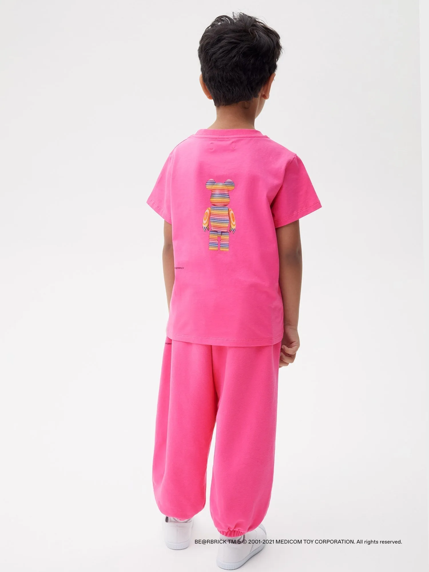 Pangaia x Haroshi BE@RBRICK™ Kids T-shirt—flamingo pink