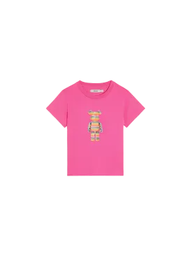 Pangaia x Haroshi BE@RBRICK™ Kids T-shirt—flamingo pink