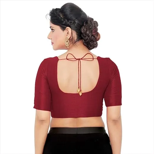 Pleasing Maroon Color Art Silk Designer Blouse For Women