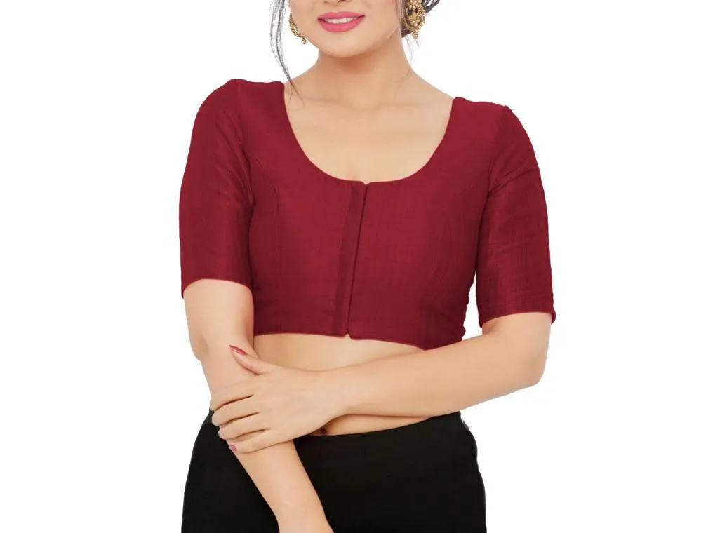 Pleasing Maroon Color Art Silk Designer Blouse For Women