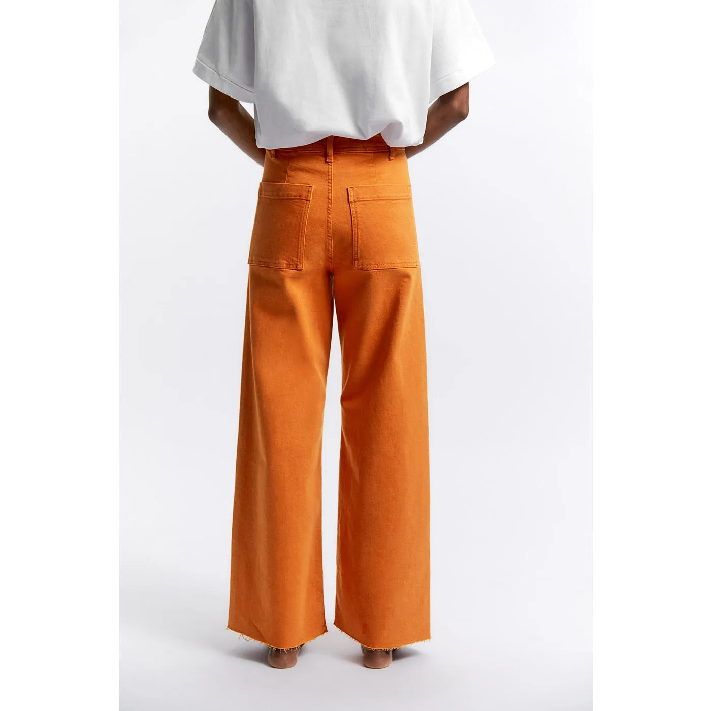 PM Orange Marine Straight Wide Jeans