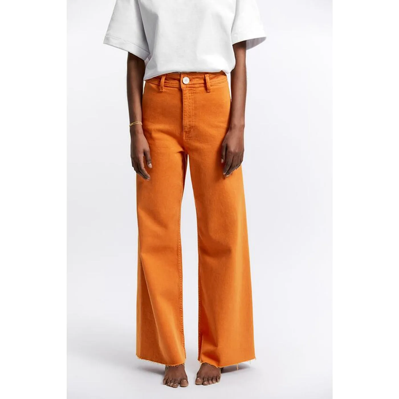 PM Orange Marine Straight Wide Jeans