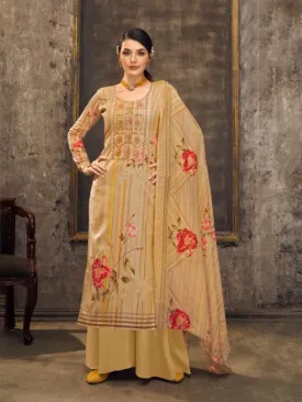 Pure Cotton Unstitched Suit Set Dress Material With Embroidery