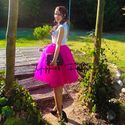 Quality 7 Layers 65cm Maxi Long Tulle Skirt Elegant Pleated Tutu Skirts Womens Vintage Lolita Petticoat faldas mujer Saias Jupe