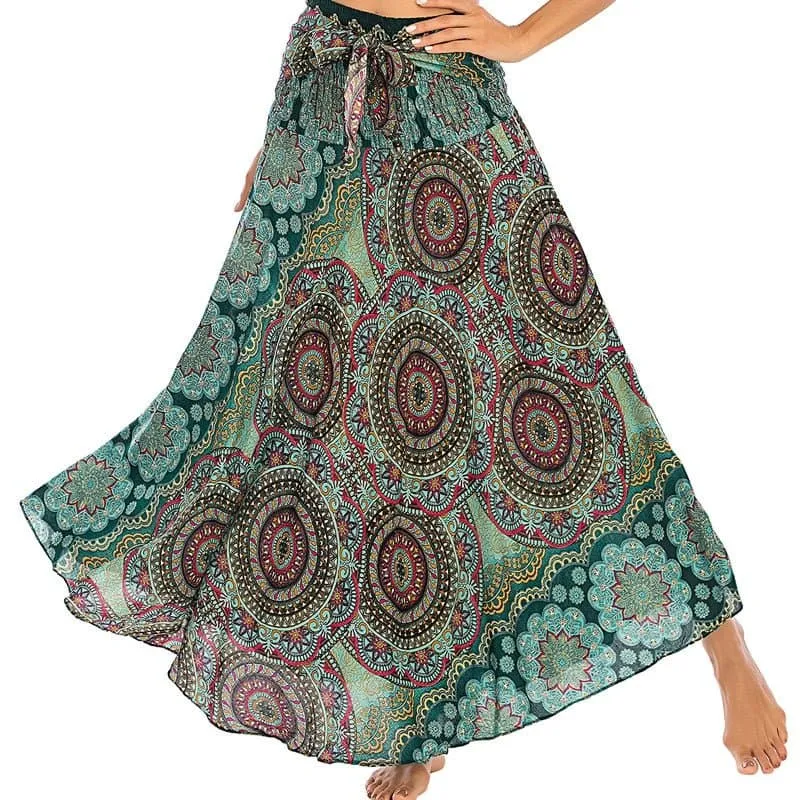 Rayon Beach Long Hippie Skirt