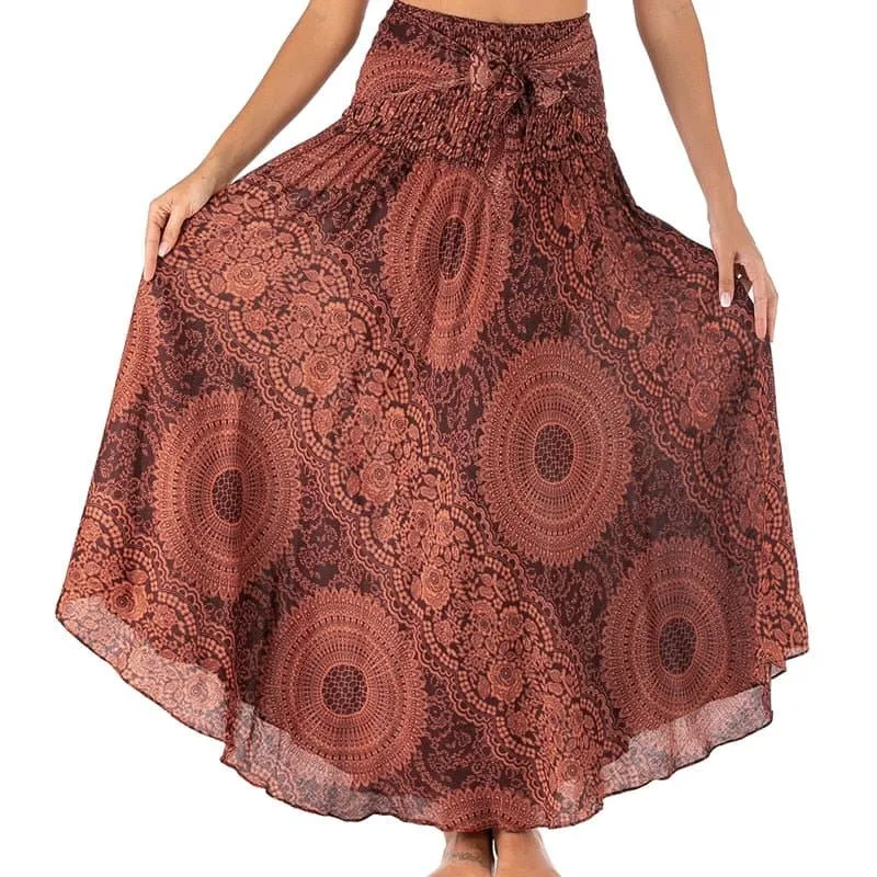 Rayon Beach Long Hippie Skirt