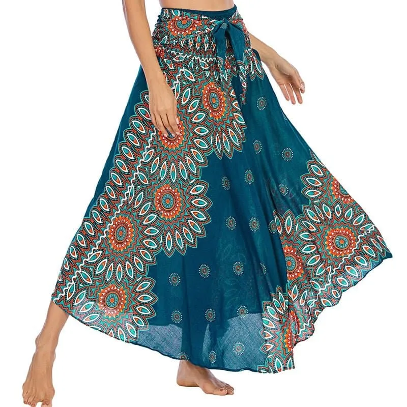 Rayon Beach Long Hippie Skirt