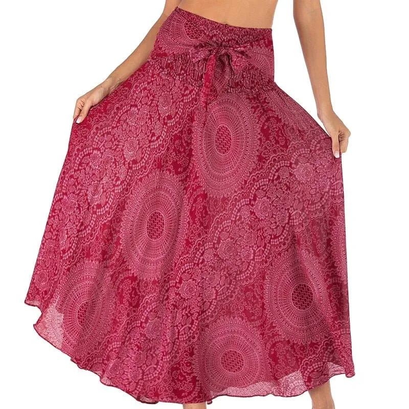 Rayon Beach Long Hippie Skirt