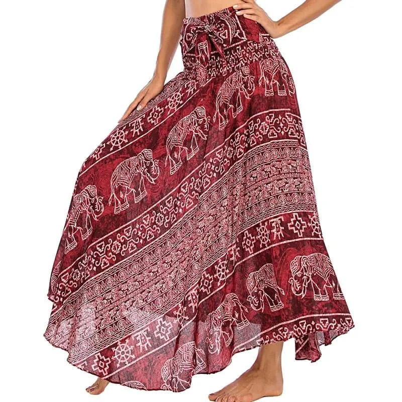 Rayon Beach Long Hippie Skirt