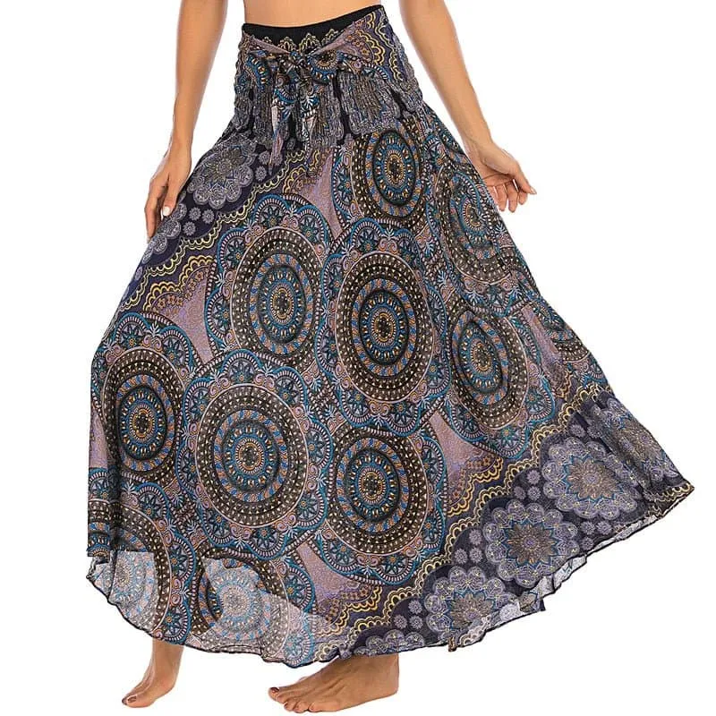 Rayon Beach Long Hippie Skirt