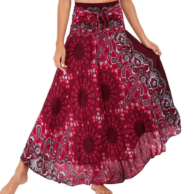 Rayon Beach Long Hippie Skirt