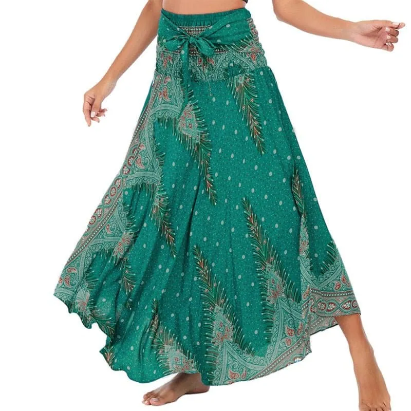 Rayon Beach Long Hippie Skirt