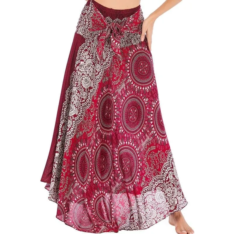 Rayon Beach Long Hippie Skirt