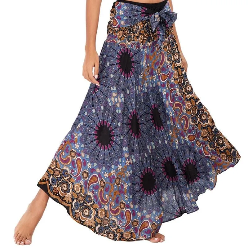 Rayon Beach Long Hippie Skirt