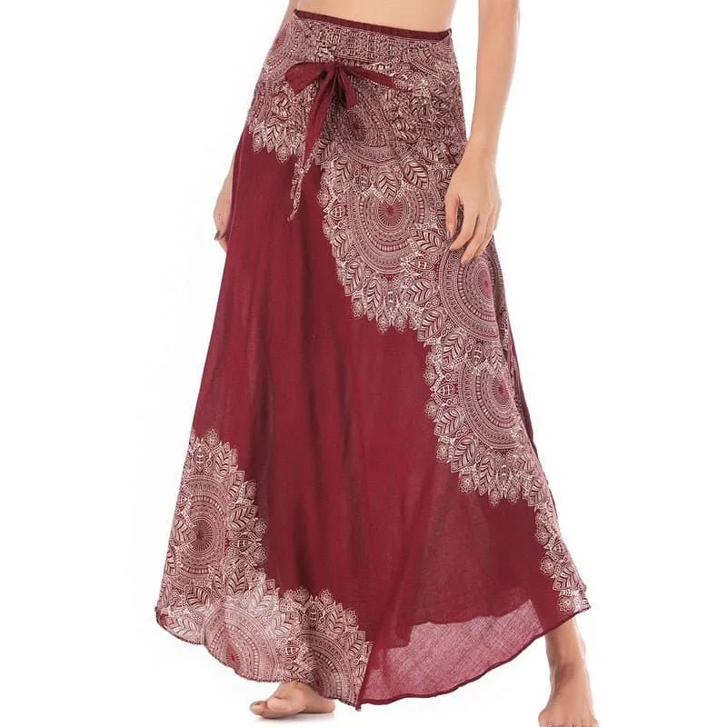 Rayon Beach Long Hippie Skirt