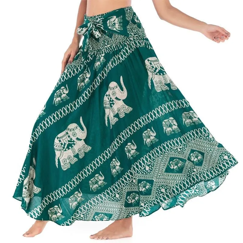 Rayon Beach Long Hippie Skirt