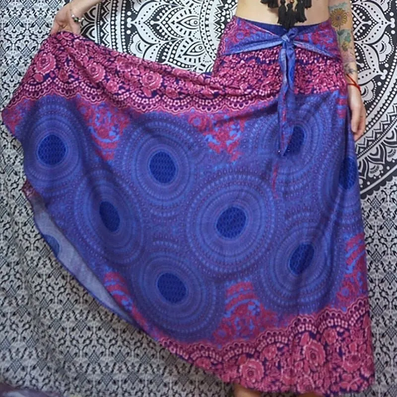 Rayon Beach Long Hippie Skirt