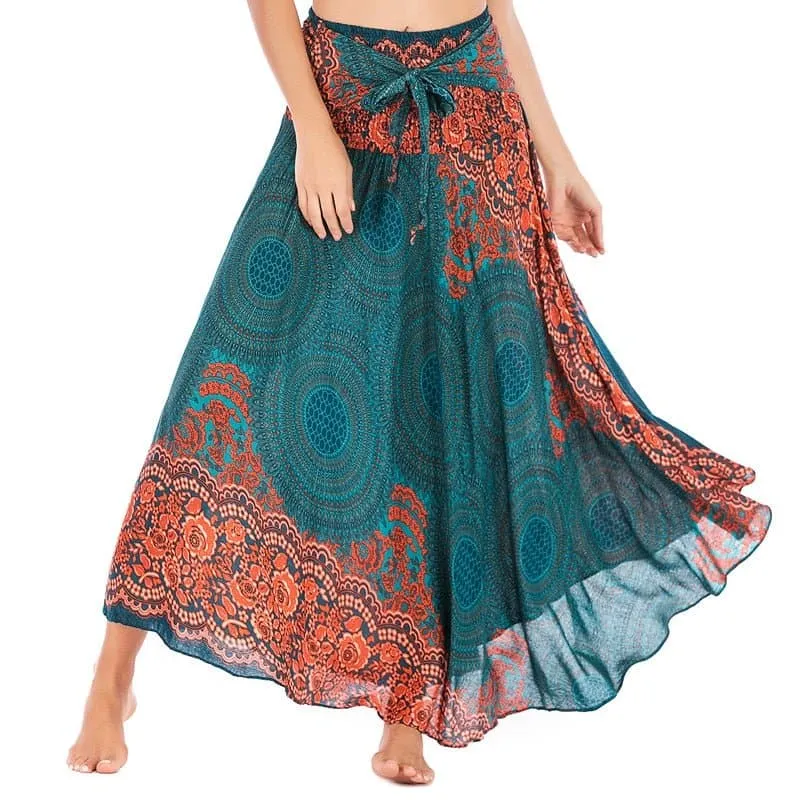 Rayon Beach Long Hippie Skirt