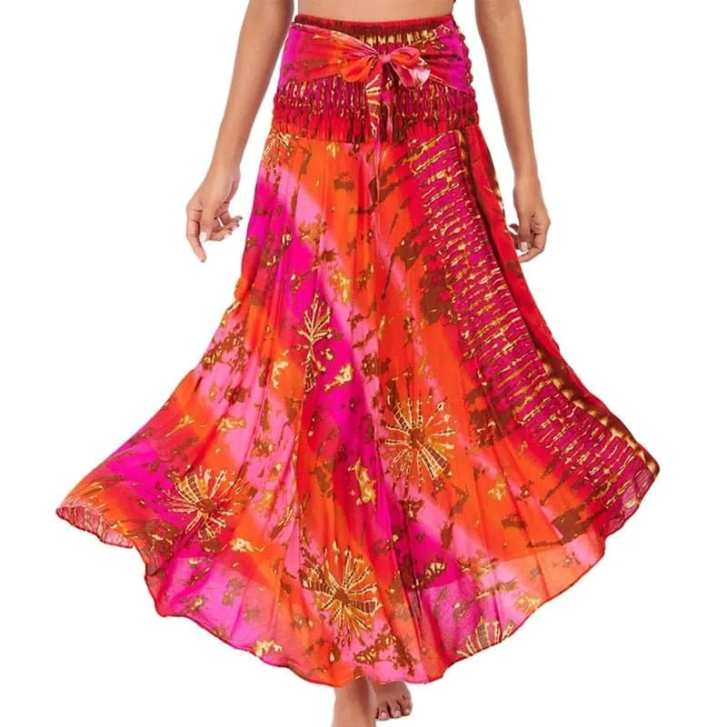 Rayon Beach Long Hippie Skirt