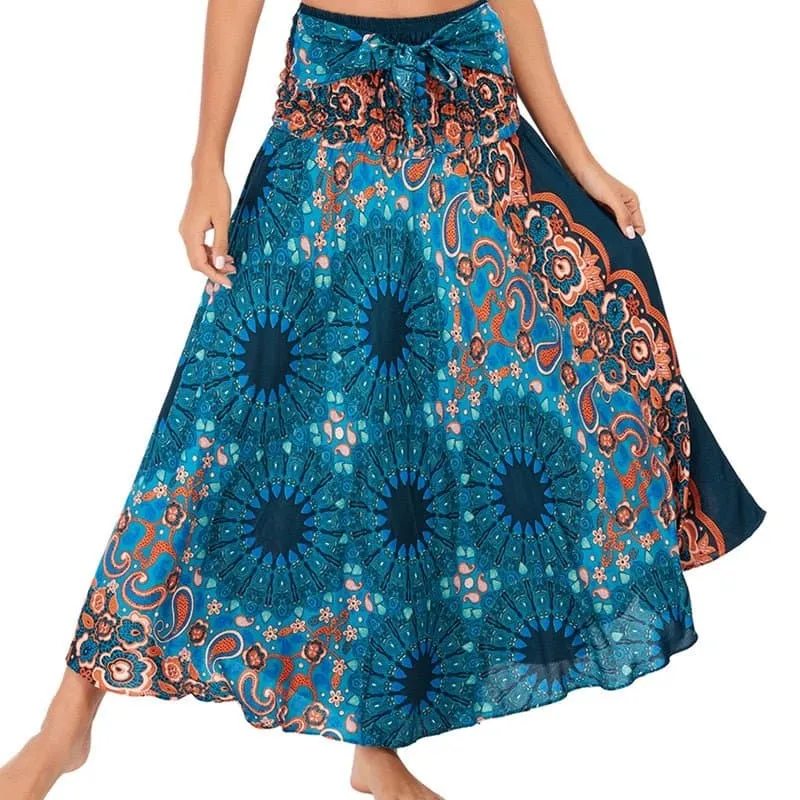 Rayon Beach Long Hippie Skirt