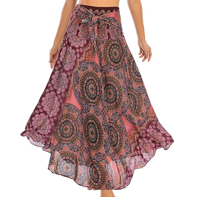 Rayon Beach Long Hippie Skirt