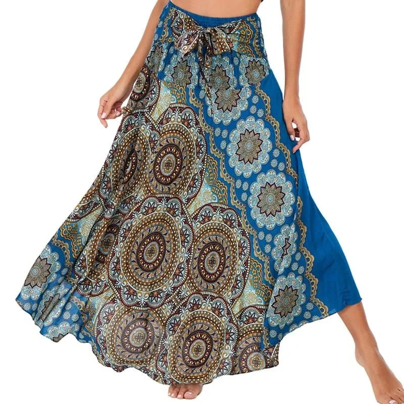 Rayon Beach Long Hippie Skirt