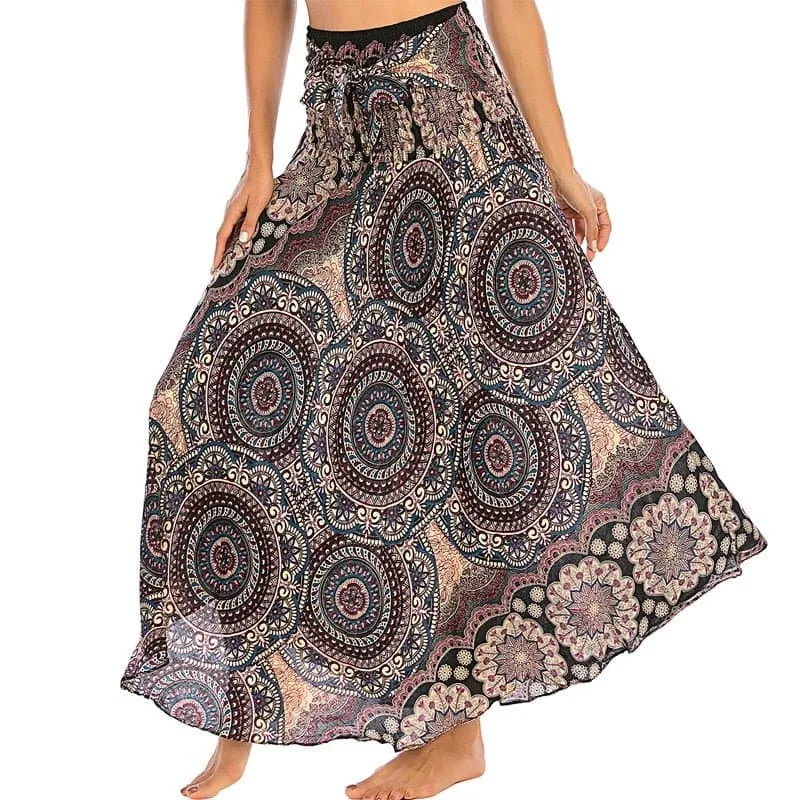 Rayon Beach Long Hippie Skirt