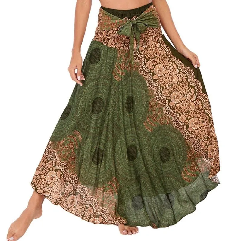 Rayon Beach Long Hippie Skirt