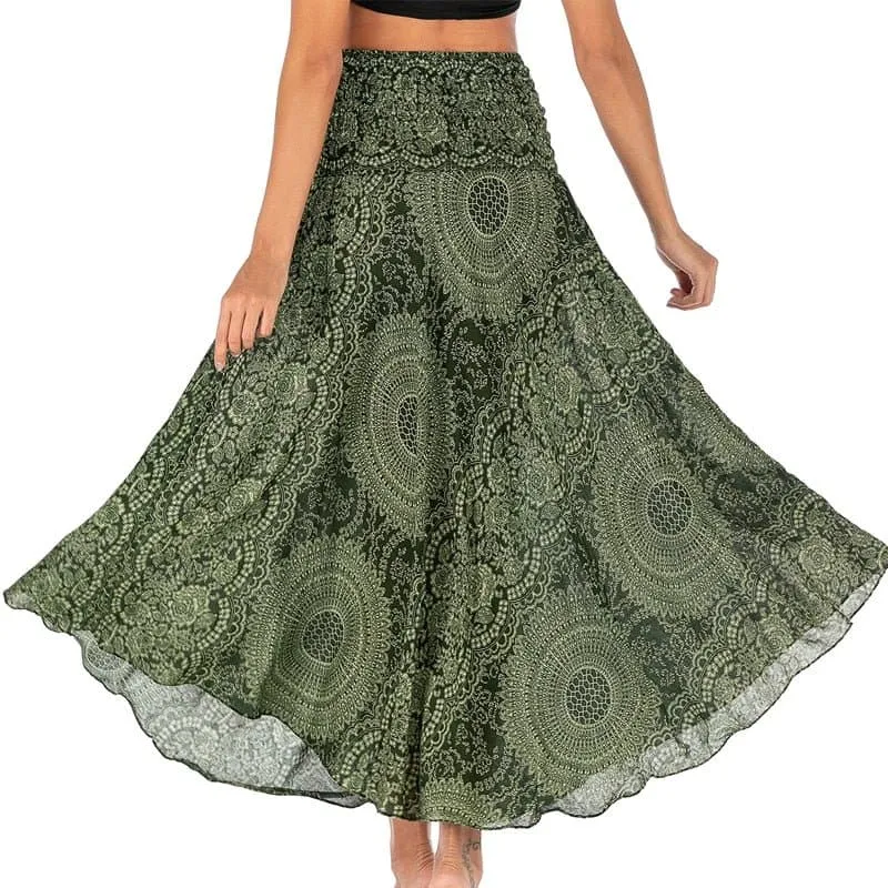 Rayon Beach Long Hippie Skirt