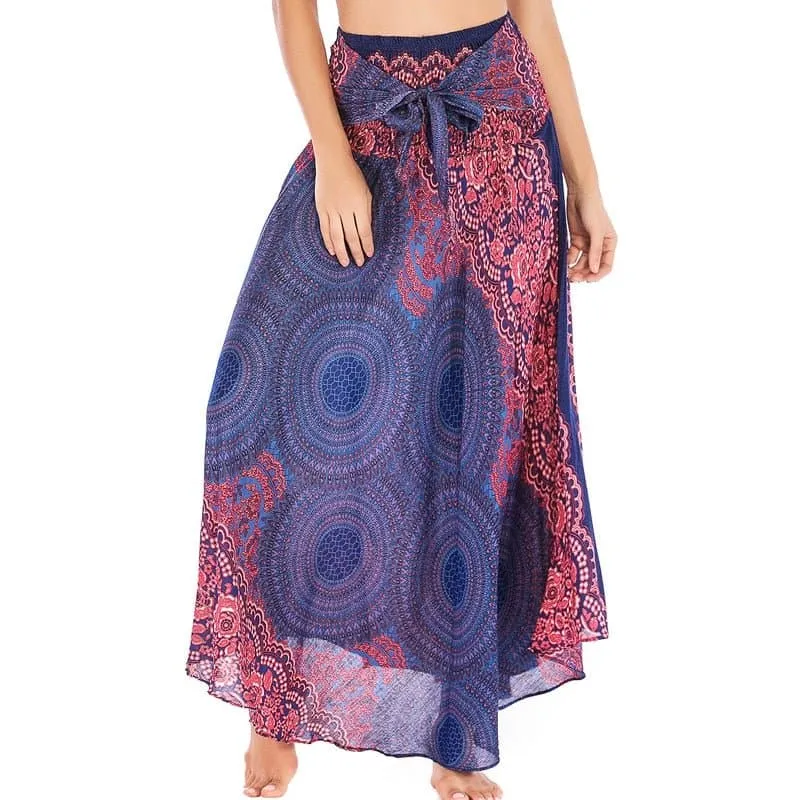 Rayon Beach Long Hippie Skirt