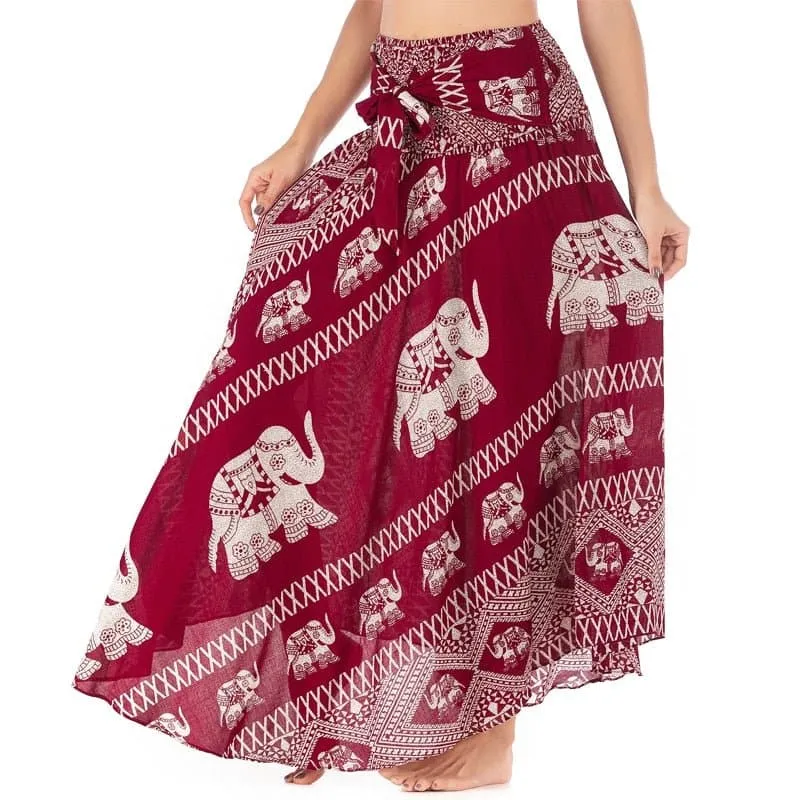 Rayon Beach Long Hippie Skirt