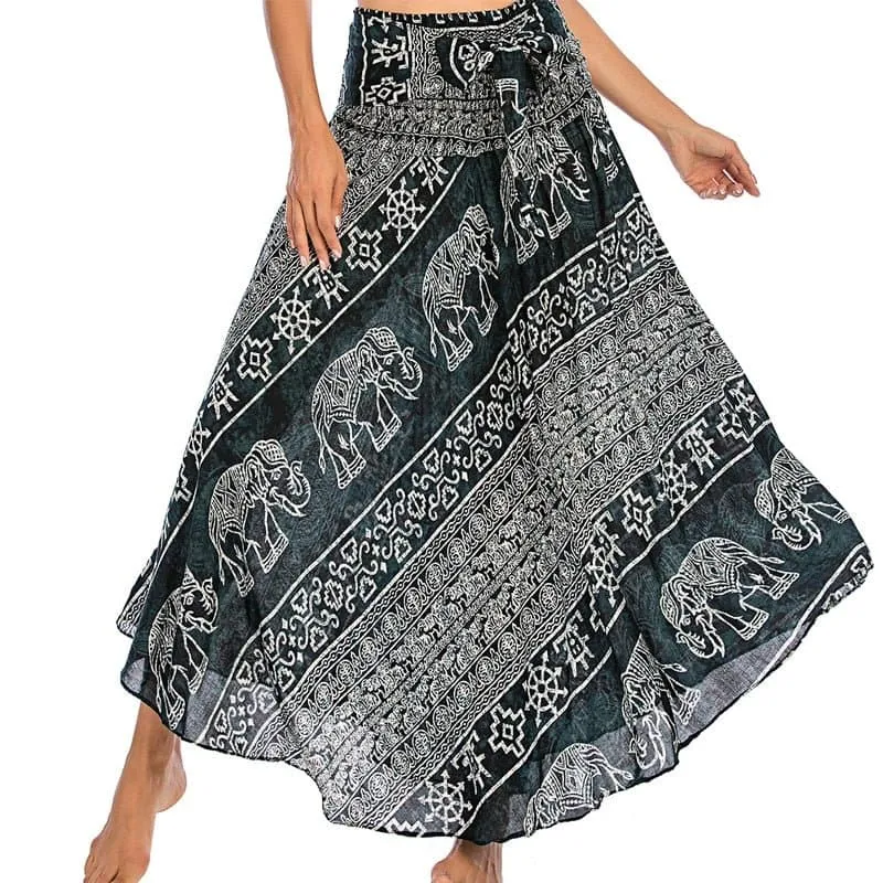 Rayon Beach Long Hippie Skirt