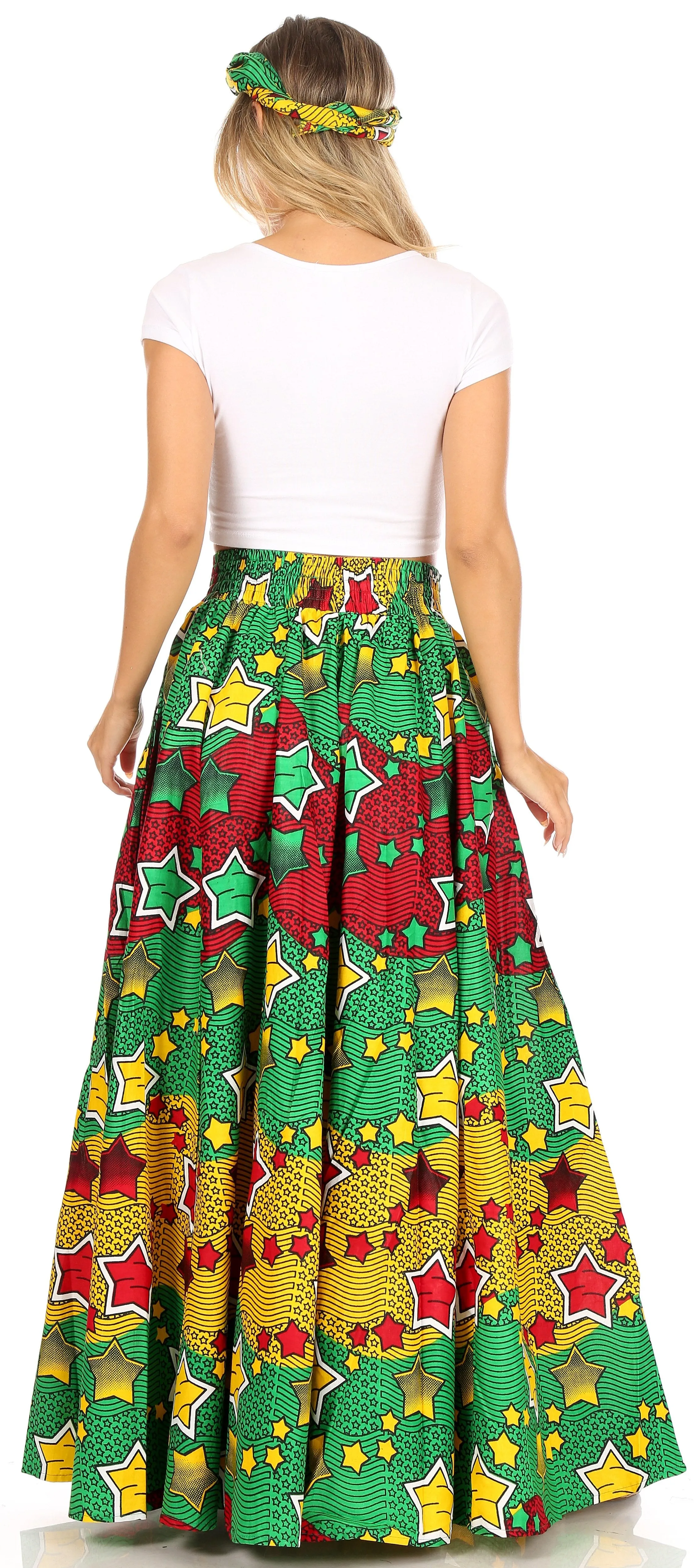 Sakkas Asma Convertible Traditional Wax Print Adjustable Strap Maxi Skirt | Dress