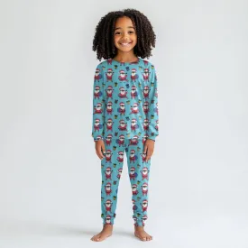 Santa Getting Jiggy (Blue)  Kids' Pajama Set