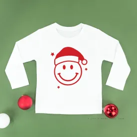 Santa Hat - Smiley Face - Child LONG SLEEVE Tee