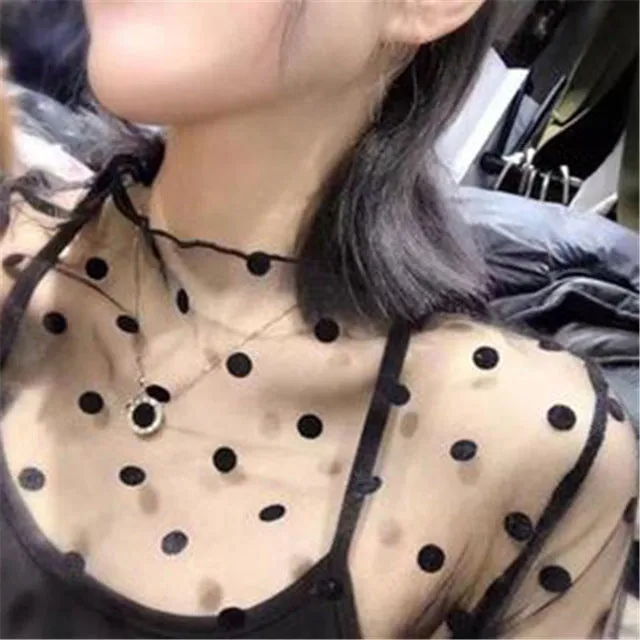 Sexy Hollow Out Women Mesh Tops New 2017 Korean Fashion Blouse Shirt Lace Mesh Undershirt Transparent Spring Basic Tops Blusas