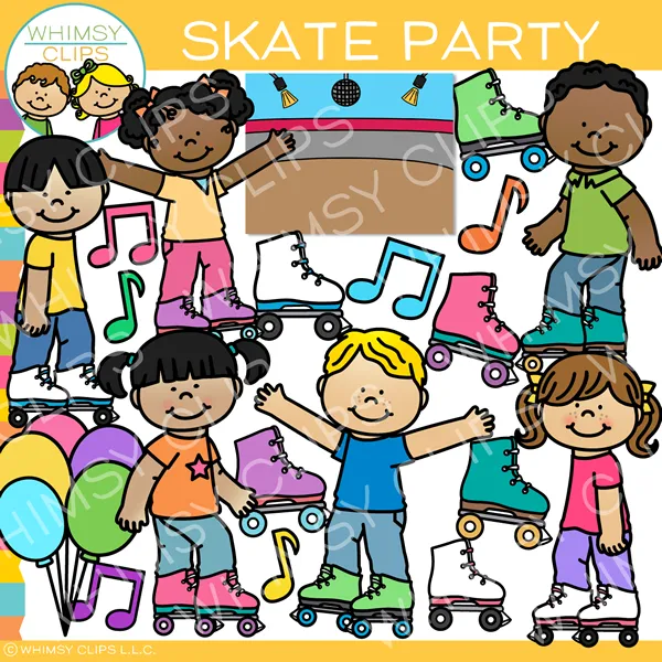 Skate Party Clip Art