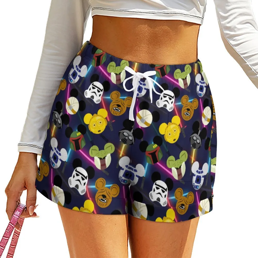 Star Wars Galaxy Friends Women's High-Waisted Loose Shorts With Pockets