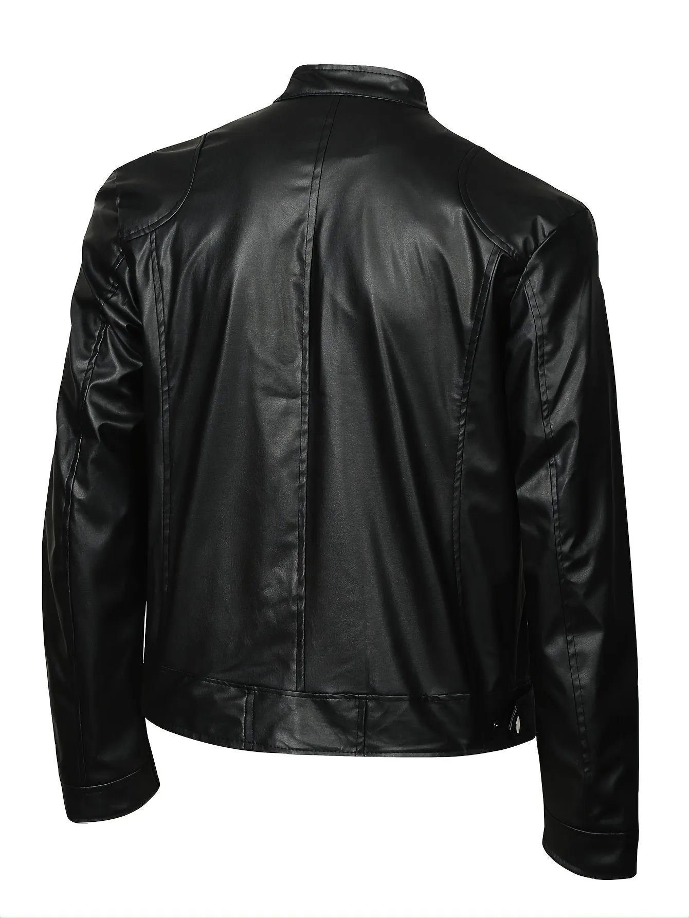 Stylish Mens ZipUp PU Leather Jacket for SpringFall