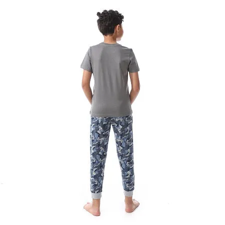 Summer Pajamas For Boys, Printed Pants - Blue