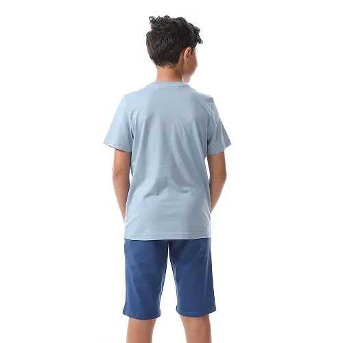 Summer Pajamas For Boys Shorts and Half Sleeves - Indigo