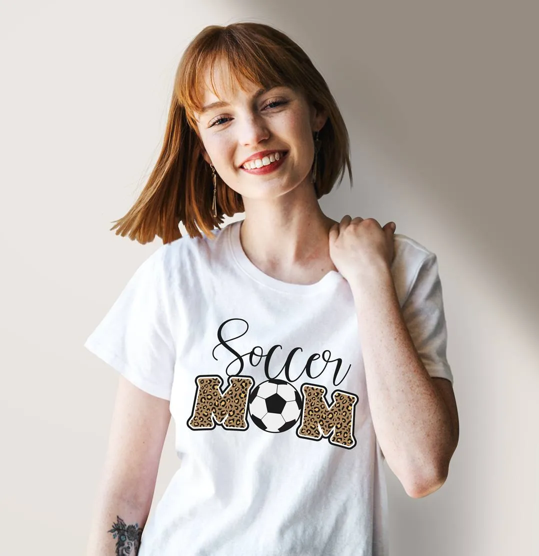 T-Shirt Damen - Soccer Mom (Leo-Print)