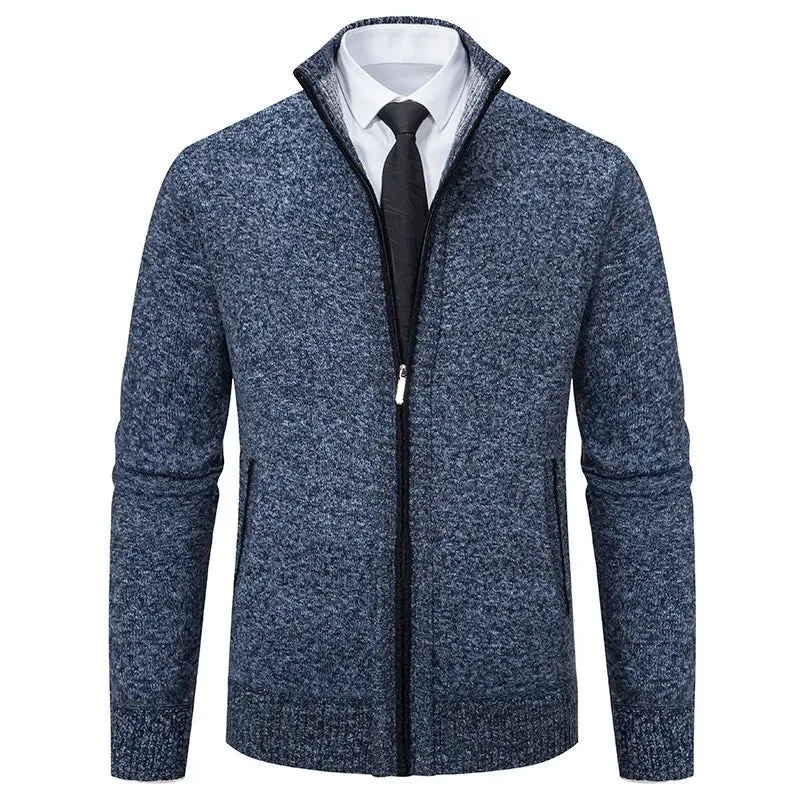 Top Quality Men's Full Zip Cardigan Fleece Sweater Big and Tall Clothes Casual Jumper Cardigans Coats