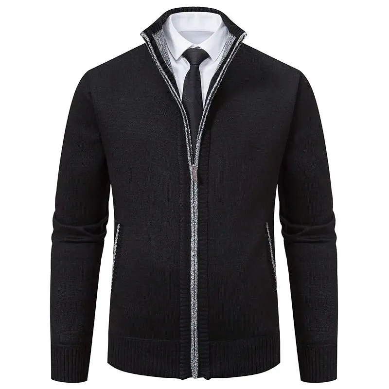 Top Quality Men's Full Zip Cardigan Fleece Sweater Big and Tall Clothes Casual Jumper Cardigans Coats