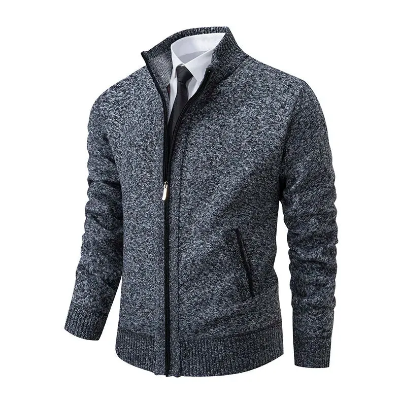 Top Quality Men's Full Zip Cardigan Fleece Sweater Big and Tall Clothes Casual Jumper Cardigans Coats