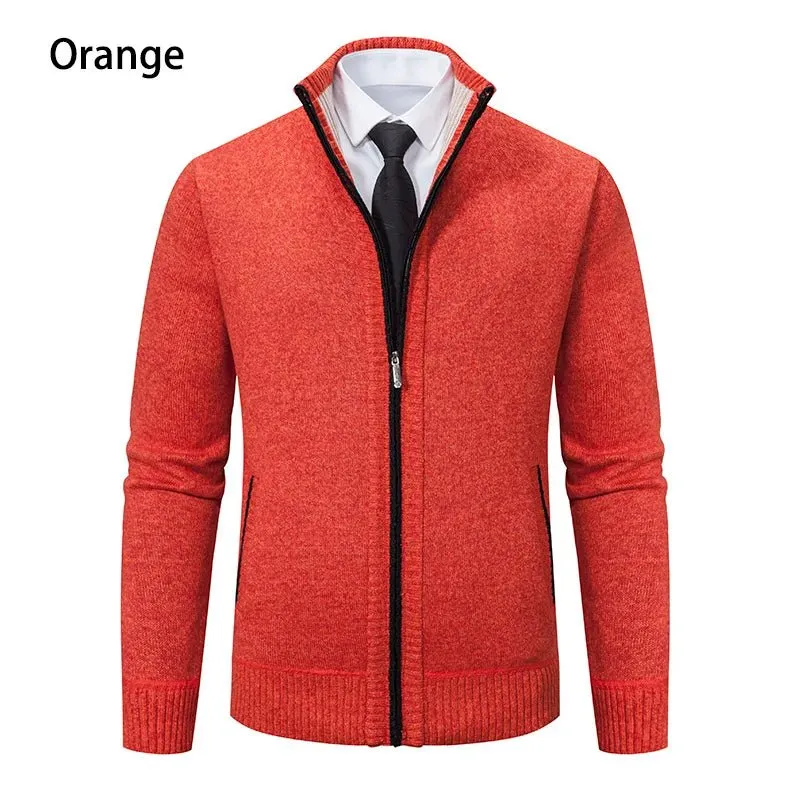 Top Quality Men's Full Zip Cardigan Fleece Sweater Big and Tall Clothes Casual Jumper Cardigans Coats