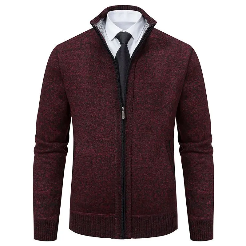 Top Quality Men's Full Zip Cardigan Fleece Sweater Big and Tall Clothes Casual Jumper Cardigans Coats