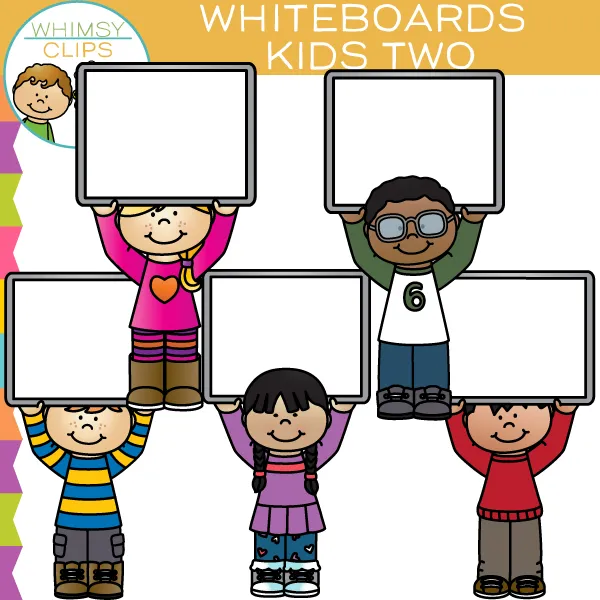 Whiteboard Kids Clip Art - Set Two