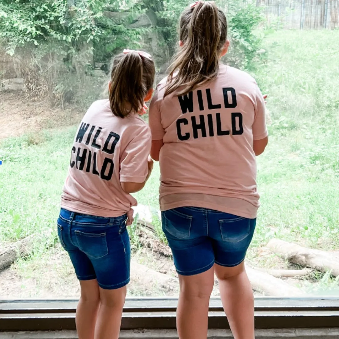 WILD CHILD - Block Font - Short Sleeve Child Shirt